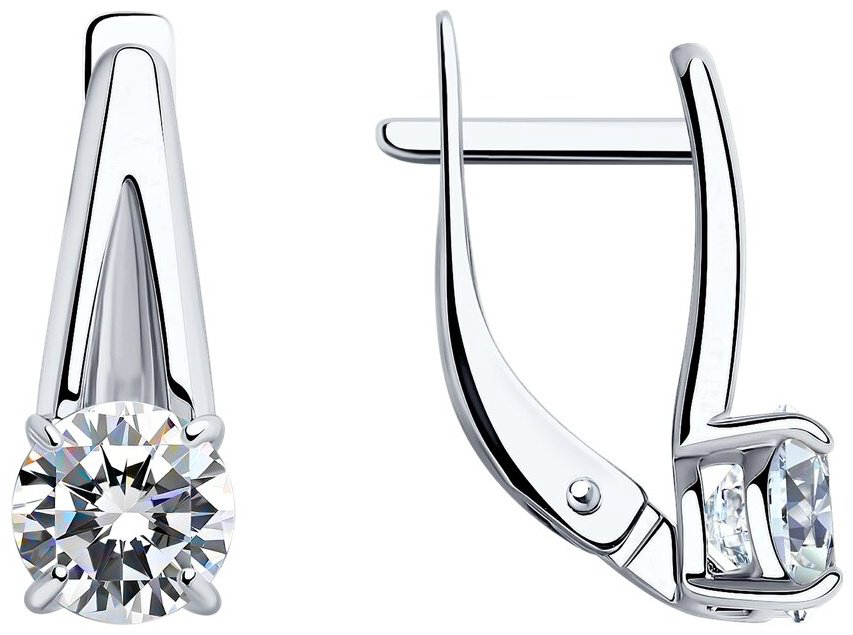Серьги SOKOLOV 94023417 вес 2.35 г серебро, фианит купить,NaN
