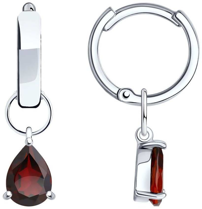 Серьги SOKOLOV 92022545 вес 2.19 г серебро, гранат купить,NaN