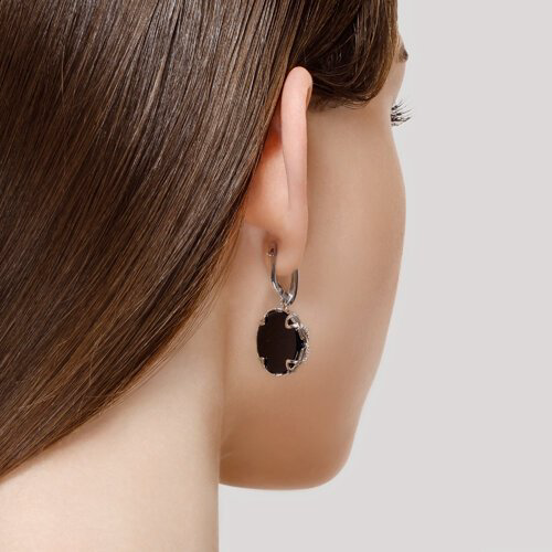 Серьги SOKOLOV 83020099 вес 12.36 г серебро, агат, фианит купить,NaN