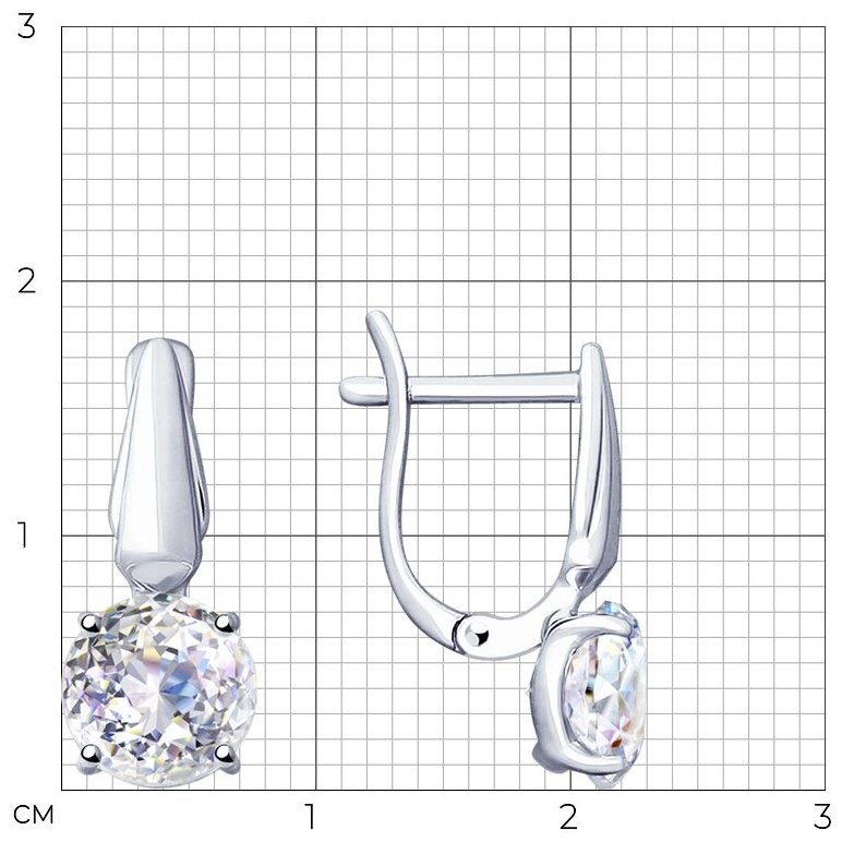 Серьги SOKOLOV 94025684 вес 2.94 г серебро, фианит купить,NaN