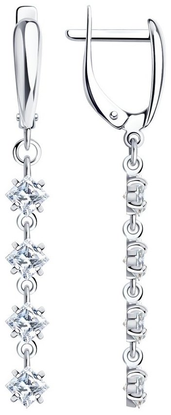 Серьги SOKOLOV 94022011 вес 3.1 г серебро, фианит купить,NaN