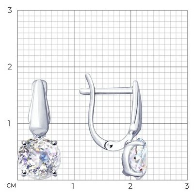 Серьги SOKOLOV 94025684_03 вес 2.72 г серебро, фианит купить,NaN