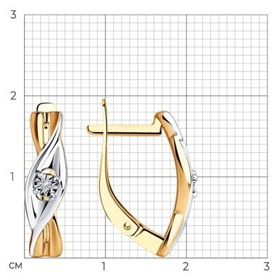 Серьги SOKOLOV 87020055 вес 2.22 г серебро, бриллиант купить,NaN