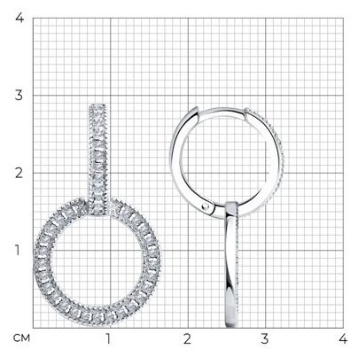 Серьги SOKOLOV 94025996 вес 4.3 г серебро, фианит купить,NaN