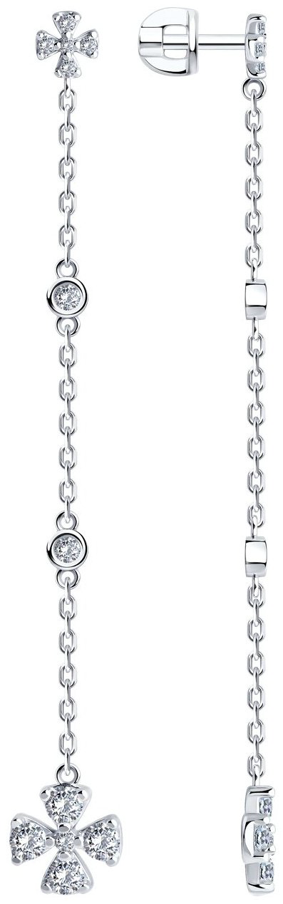 Серьги SOKOLOV 94026480 вес 3.15 г серебро, фианит купить,NaN