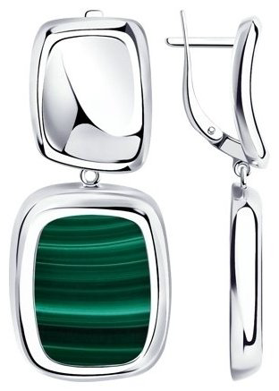 Серьги SOKOLOV 83020141 вес 11.96 г серебро, малахит купить,NaN