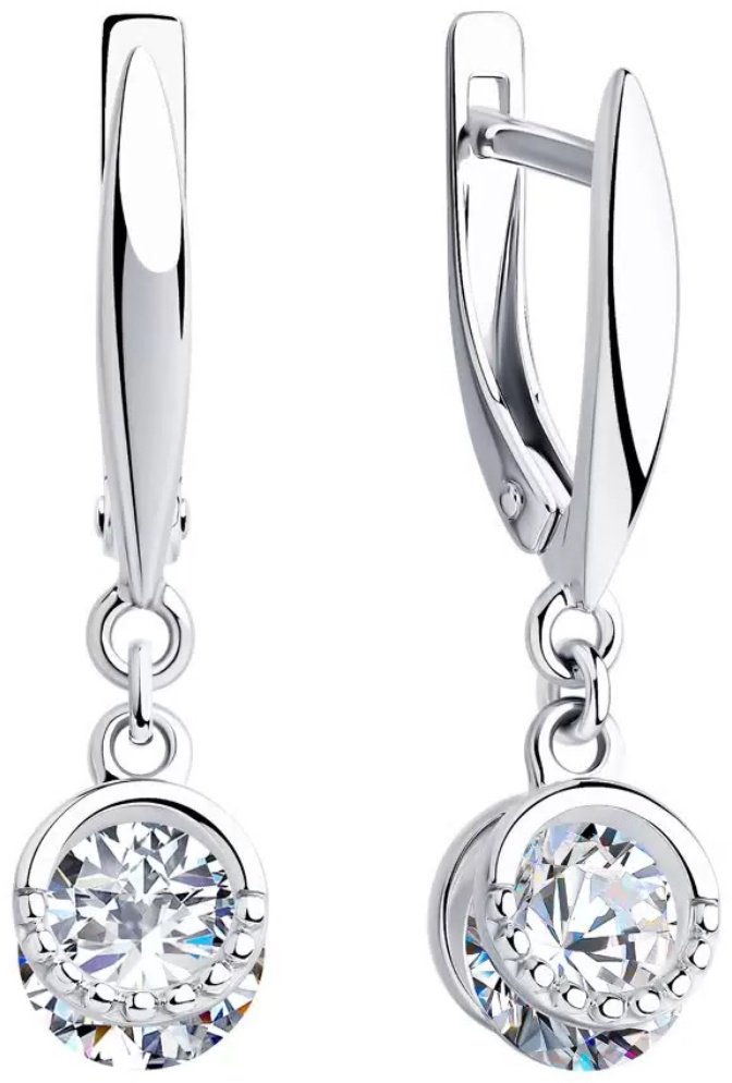 Серьги SOKOLOV 94023430 вес 3.2 г серебро, фианит купить,NaN