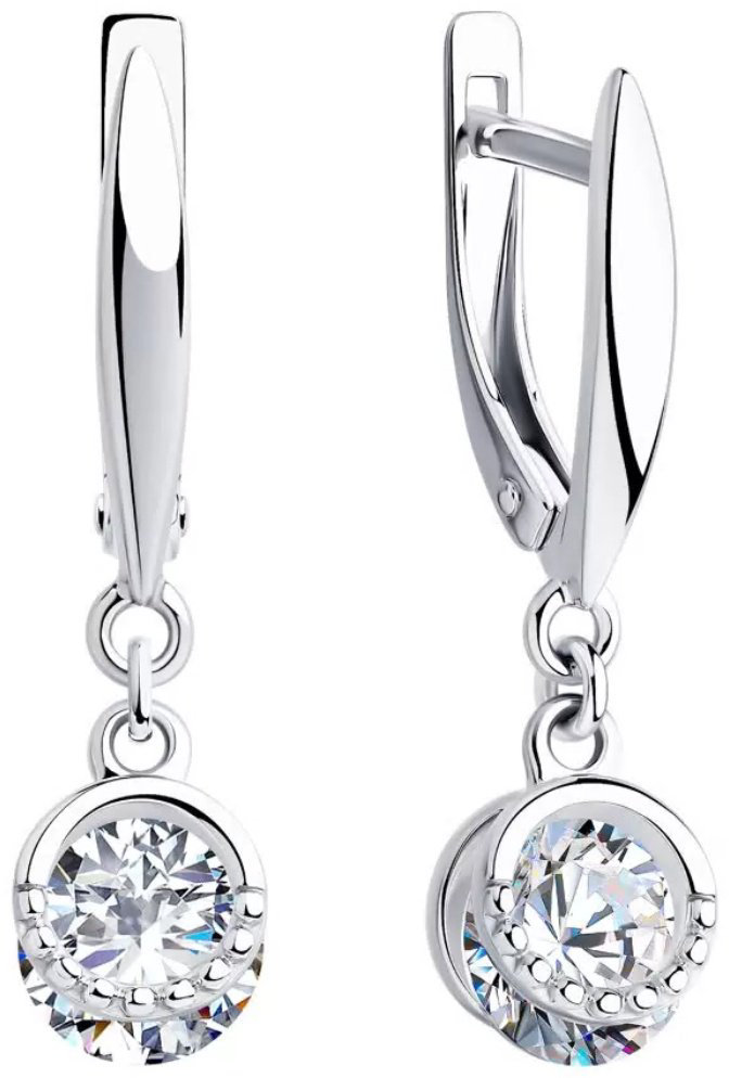 Серьги SOKOLOV 94023430 вес 3.2 г серебро, фианит купить,NaN
