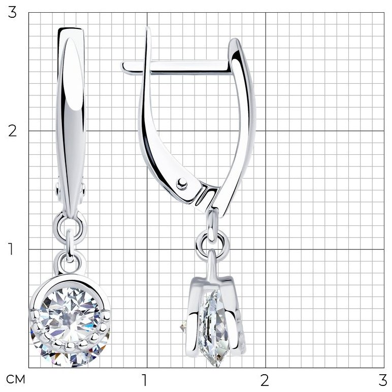 Серьги SOKOLOV 94023430 вес 3.25 г серебро, фианит купить,NaN