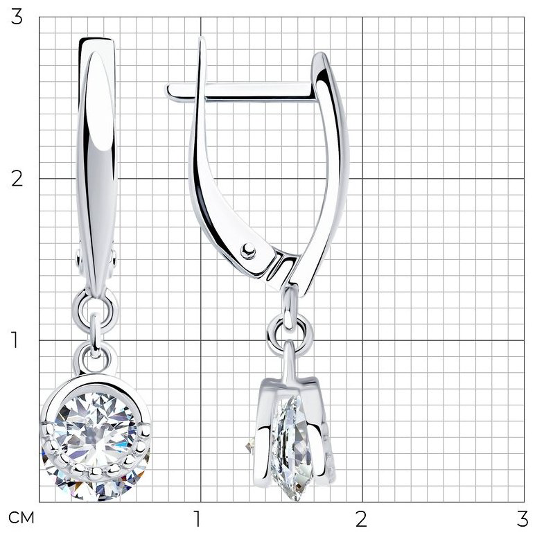 Серьги SOKOLOV 94023430 вес 3.25 г серебро, фианит купить,NaN