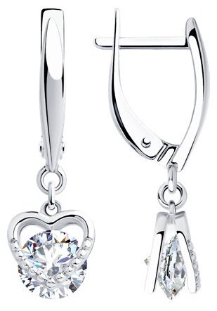 Серьги SOKOLOV 94023432 вес 3.51 г серебро, фианит купить,NaN