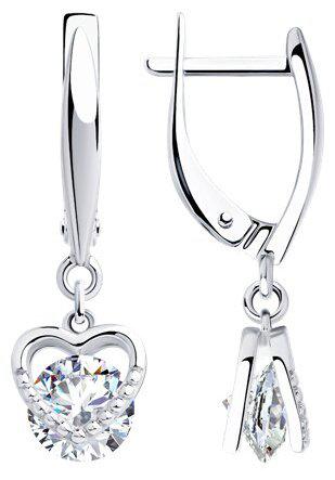 Серьги SOKOLOV 94023432 вес 3.51 г серебро, фианит купить,NaN