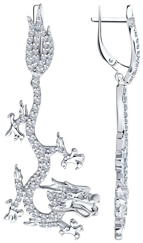 Серьги SOKOLOV 94025731 вес 1.26 г серебро, фианит купить,NaN