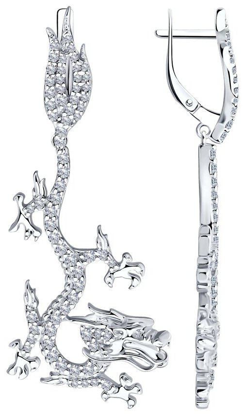 Серьги SOKOLOV 94025731 вес 1.26 г серебро, фианит купить,NaN