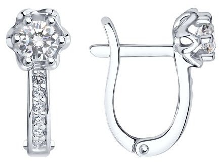 Серьги SOKOLOV 94021479 вес 1.66 г серебро, фианит купить,NaN