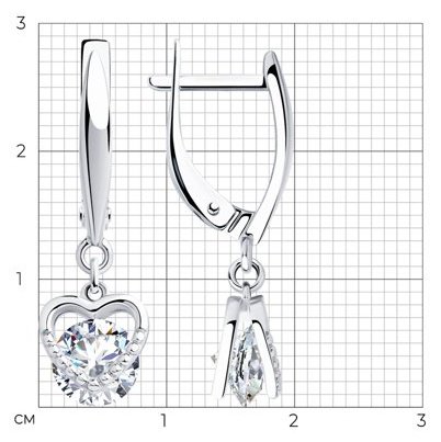 Серьги SOKOLOV 94023432 вес 3.51 г серебро, фианит купить,NaN