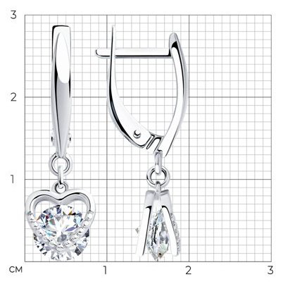 Серьги SOKOLOV 94023432 вес 3.51 г серебро, фианит купить,NaN