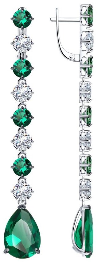 Серьги SOKOLOV 94025749 вес 8.46 г серебро, фианит купить,NaN