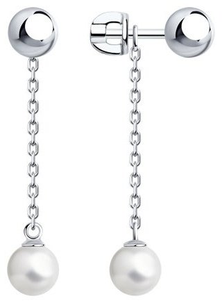 Серьги SOKOLOV 94024795 вес 2.28 г серебро, жемчуг купить,NaN