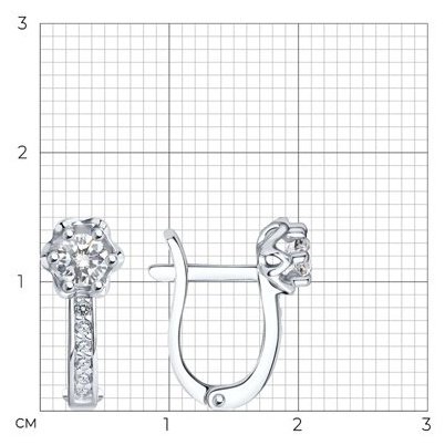 Серьги SOKOLOV 94021479 вес 1.66 г серебро, фианит купить,NaN