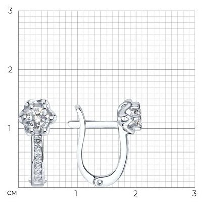 Серьги SOKOLOV 94021479 вес 1.66 г серебро, фианит купить,NaN