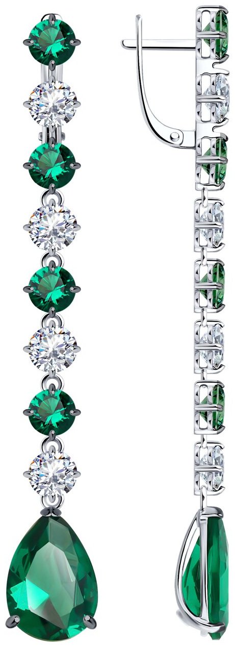 Серьги SOKOLOV 94025749 вес 8.59 г серебро, фианит купить,NaN