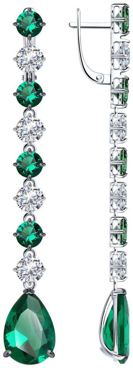 Серьги SOKOLOV 94025749 вес 8.59 г серебро, фианит купить,NaN