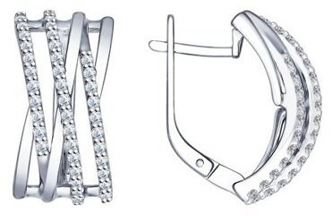 Серьги SOKOLOV 94022241 вес 4.88 г серебро, фианит купить,NaN