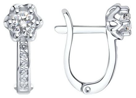 Серьги SOKOLOV 94021479 вес 1.68 г серебро, фианит купить,NaN