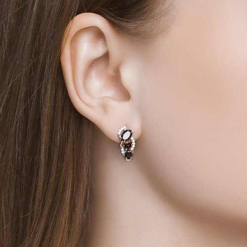 Серьги SOKOLOV 92021140 вес 2.63 г серебро, гранат купить,NaN