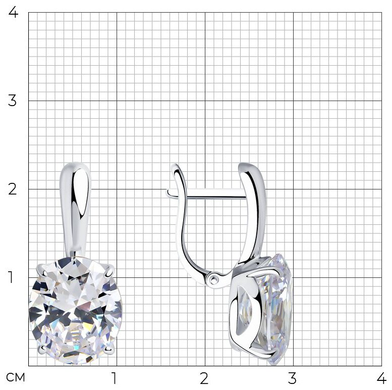 Серьги SOKOLOV 94022275 вес 5.95 г серебро, фианит купить,NaN