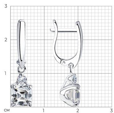 Серьги SOKOLOV 94025753 вес 3.25 г серебро, фианит купить,NaN