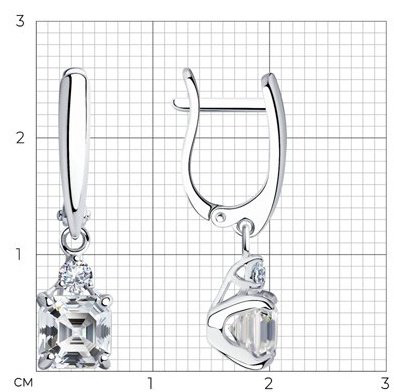 Серьги SOKOLOV 94025753 вес 3.25 г серебро, фианит купить,NaN