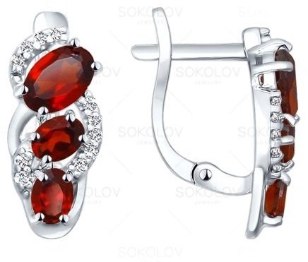 Серьги SOKOLOV 92021140 вес 2.63 г серебро, фианит купить,NaN