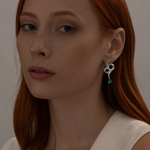 Серьги SOKOLOV 94026003 вес 6.52 г серебро, фианит купить,NaN