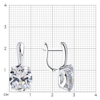 Серьги SOKOLOV 94022275 вес 6.12 г серебро, фианит купить,NaN
