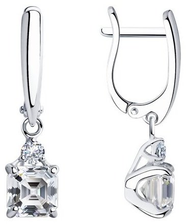 Серьги SOKOLOV 94025753 вес 3.51 г серебро, фианит купить,NaN