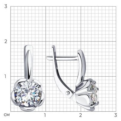 Серьги SOKOLOV 94023457 вес 3.71 г серебро, фианит купить,NaN