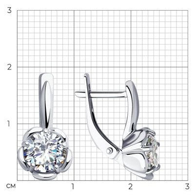 Серьги SOKOLOV 94023457 вес 3.71 г серебро, фианит купить,NaN