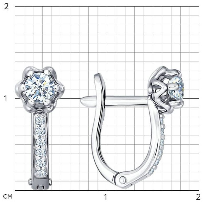 Серьги SOKOLOV 94021479 вес 1.73 г серебро, фианит купить,NaN