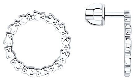 Серьги SOKOLOV 94026009 вес 2.67 г серебро, без вставок купить,NaN