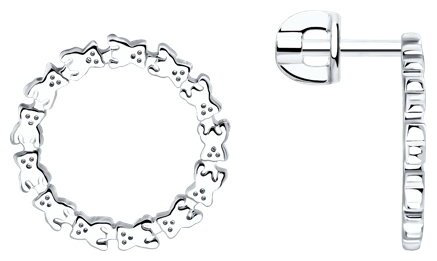 Серьги SOKOLOV 94026009 вес 2.67 г серебро, без вставок купить,NaN