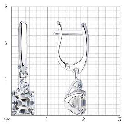 Серьги SOKOLOV 94025753 вес 3.51 г серебро, фианит купить,NaN