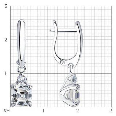 Серьги SOKOLOV 94025753 вес 3.51 г серебро, фианит купить,NaN