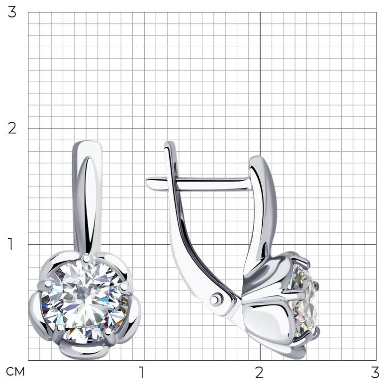 Серьги SOKOLOV 94023457 вес 3.71 г серебро, фианит купить,NaN