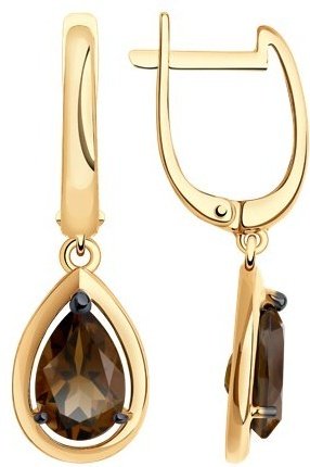 Серьги SOKOLOV 92022806 вес 3.19 г серебро, раухтопаз купить,NaN