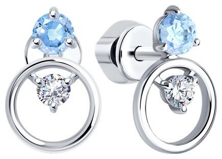 Серьги SOKOLOV 94025024 вес 1.75 г серебро, фианит купить,NaN