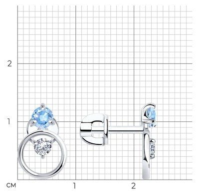 Серьги SOKOLOV 94025024 вес 1.75 г серебро, фианит купить,NaN