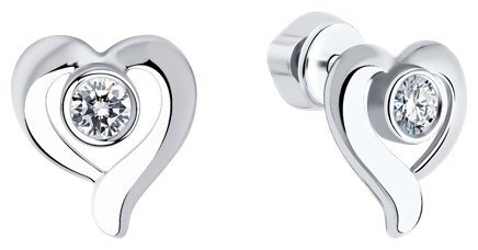 Серьги SOKOLOV 94026019 вес 1.72 г серебро, фианит купить,NaN