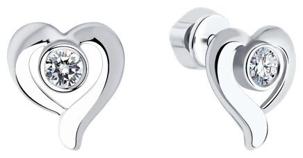 Серьги SOKOLOV 94026019 вес 1.72 г серебро, фианит купить,NaN